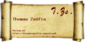 Thomas Zsófia névjegykártya