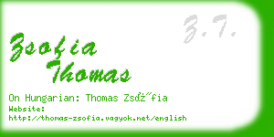zsofia thomas business card